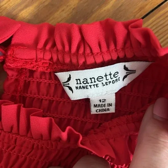 Nanette Lepore Smocked Midi Dress with Tiered Skirt and Ruffle Detail - Size 12 - Picture 9 of 13